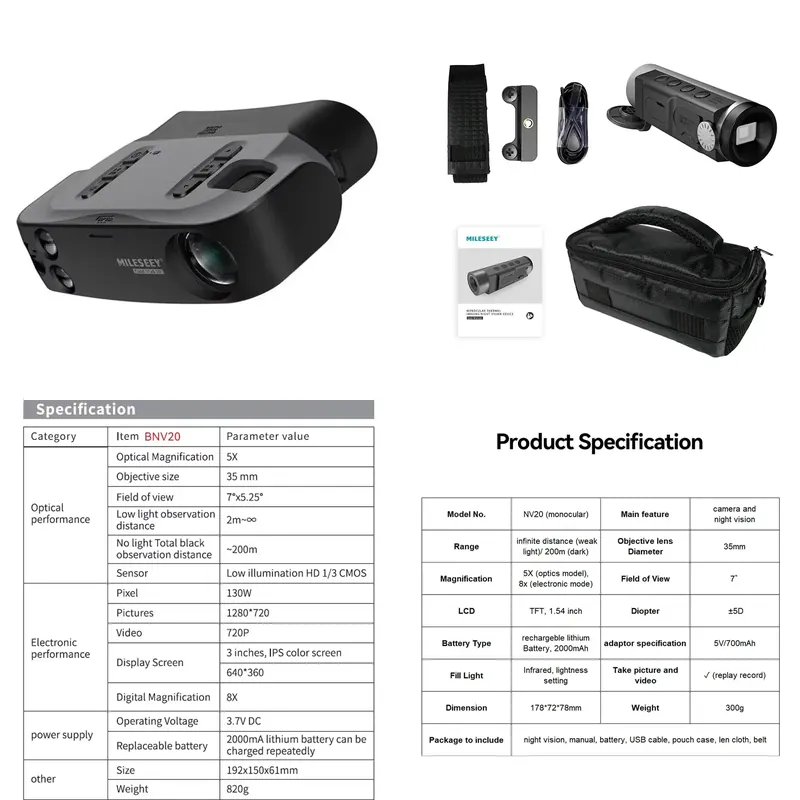 Hunting Outdoor Brand - Kamera noktowizyjna cyfrowa NV20 BNV20 TNV10